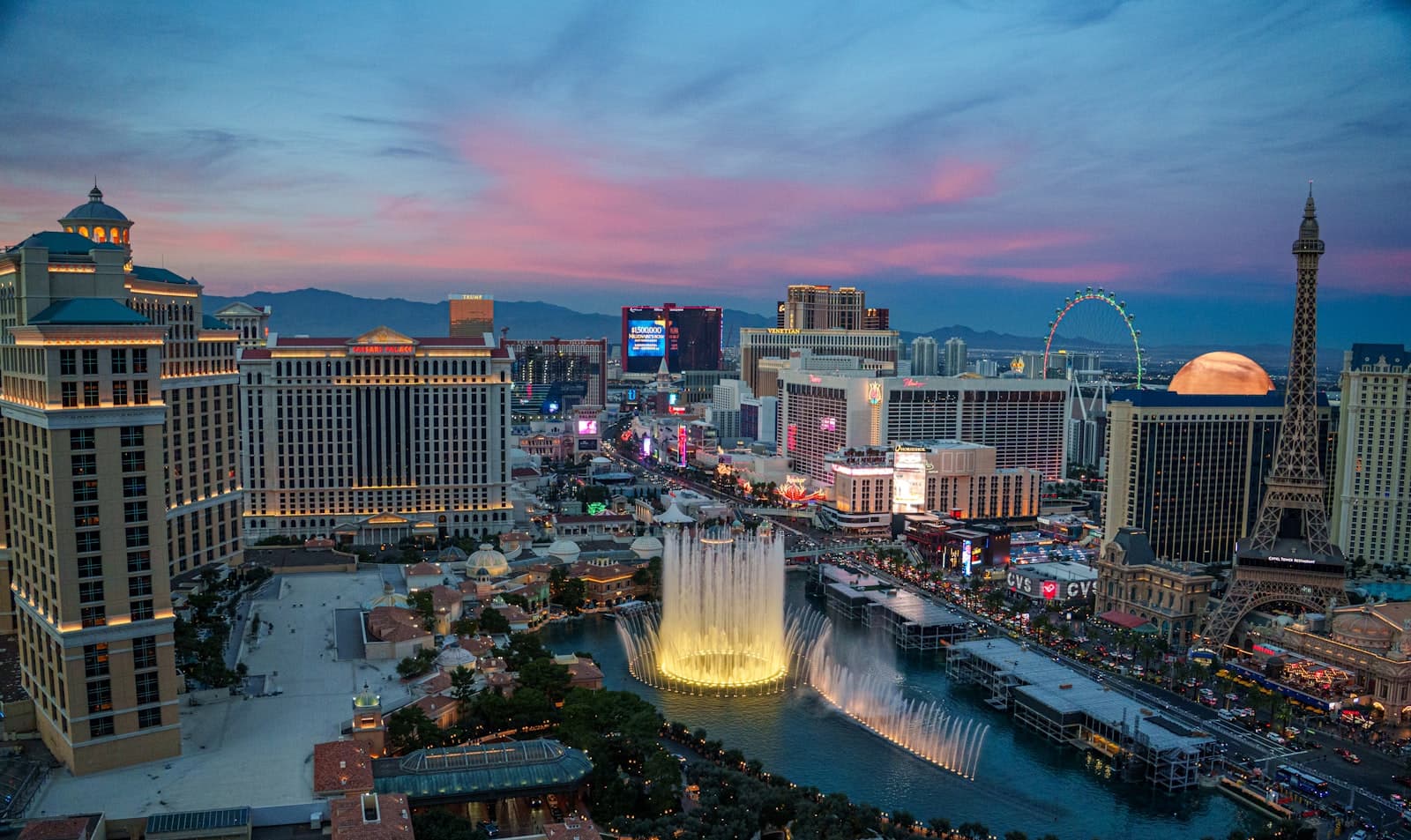 The Las Vegas Strip at twilight